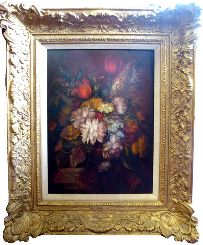 Old framed oil painting - framed,