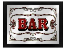 Mirrored Tin Sign Framed Bar
