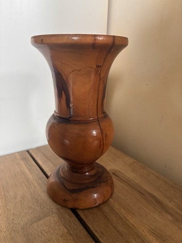 Wooden vase olive pedestal - wooden,