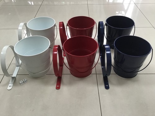 Metal buckets with - buckets,