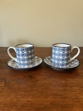 Pair of Hand-Printed Espresso