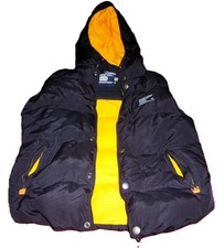 Super Dry Hooded  Black Label Gilet Body Warmer MED 38" Chest ex condition