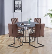 Dining Set, Large Grey Round