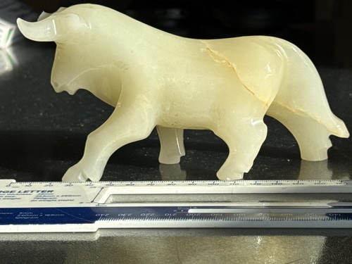 Vintage green onyx bull - onyx,