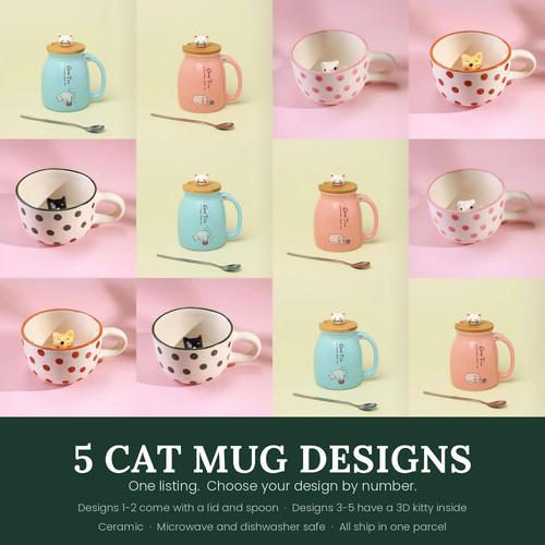 Cat mug ceramic - cat, tea