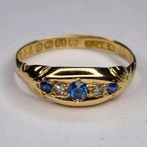 Vintage 18ct gold blue - gold,