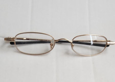Boots Auto Fold Reading Glasses Gold Coloured Metal Frame Spring Hinges +1