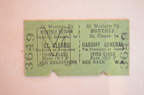 Railway ticket gwr cardiff - ticket,