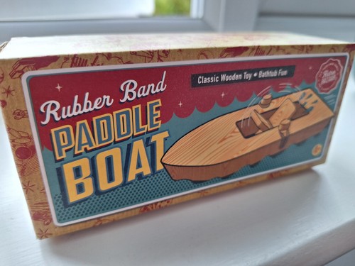 Wooden rubber band paddle - , boat