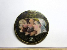 Antique QUEEN VICTORIA DIAMOND JUBILEE Enamelled MEDAL, Coin, Brooch c1897,