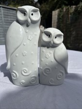 Vintage Ceramic White Owls