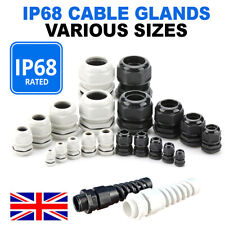 IP68 WHITE BLACK NYLON CABLE GLAND NUT SPIRAL TAIL PG7/9/11/13.5/16/19/21/24-29