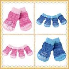 4 Cute Pet Socks Puppy Dog Indoor Soft Warm Cotton Anti-slip Booties - FREEPOST!