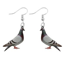 PIGEON BIRD DANGLE EARRINGS