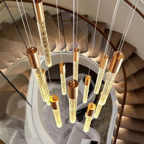 Modern crystal column stair - crystal,
