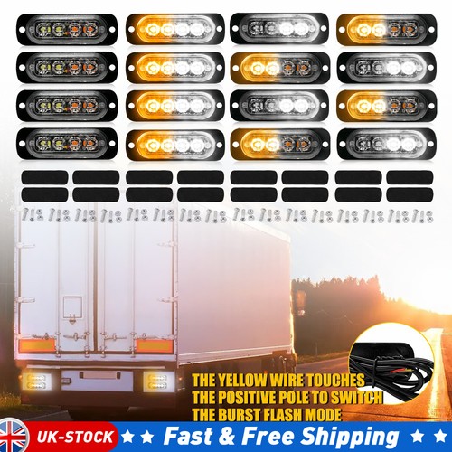16x white amber led strobe - led,