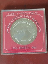 Fleet & Crookham Athletics Club 2nd Pre-London Half Marathon Medal 20/03/1983