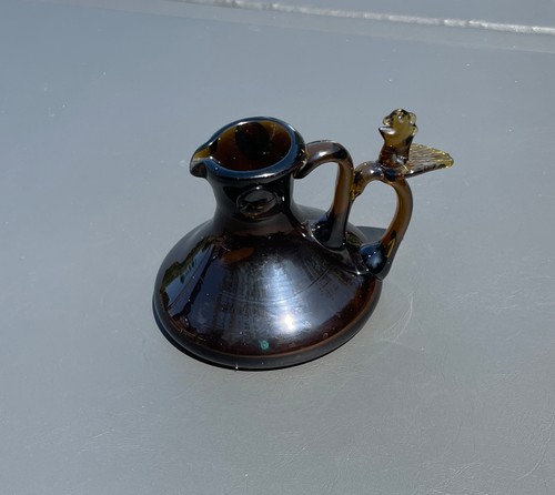 Vintage brown glass - glass, pitcher