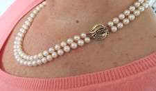 JKa J. Kohle Saltwater Akoya Pearl double row necklace - 9ct and Ruby fastener