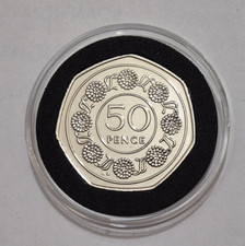 Gibraltar 1988 50p Pence coin Candytuft Flower, Large coin, UNC,  AB