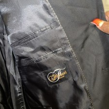 Men's Ferrecci Ford Black Blazer Jacket Italian Oxford Single Breasted Reg Fit 