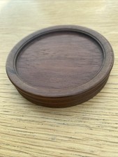 Round Turned Wooden Mahogany Base Plinth/Stand  Approx. 9.2 cm Base Diameter