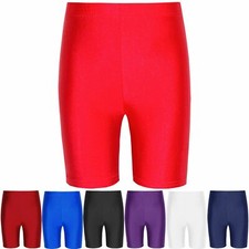 Girls Ladies Womens Super Stretch Nylon Shinning Cycling Shorts Dancing Bike Gym