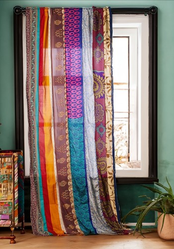 Sari curtains with handcrafted - sari,