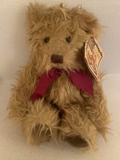 Russ Berrie ‘Gregory’ Teddy Bear Ribbon Bow Soft Plush Toy 9” With Tag