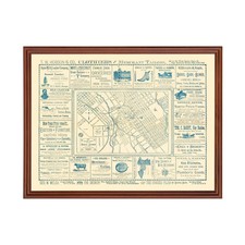 Old Map of San Jose, CA 1886 - Vintage San Jose California A