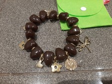 Agatha Ruiz de la Prada Ladies Charm Bracelet With Chunky Brown Beads & Charms