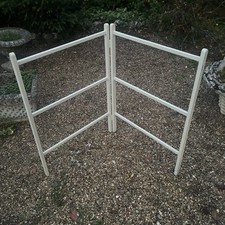 Vintage Wooden Folding Airer Clothes Horse Drying Rack Grey Paint Rustic Country