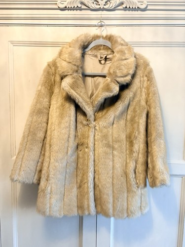 Vintage faux fur beige short - vintage,
