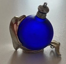 Bristol Blue Perfume Bottle Dolphin Holder