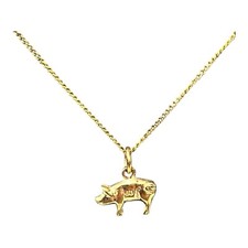 9ct 9K Yellow Gold Pig Charm