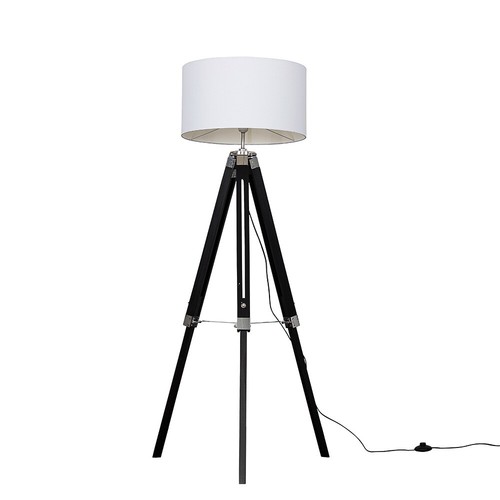 Black wood floor lamp - wood,