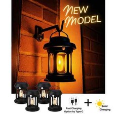 Solar Hanging Lantern Light LED Candle Style Waterproof Outdoor Garden Lamp – UK