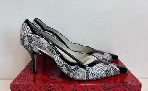 Renata black leather - black, snake