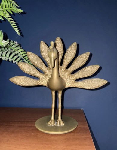 Gold metal peacock - gold,