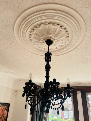Striking black chandelier - black,