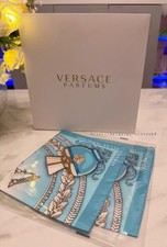 Versace Pour Femme Dylan Turquoise Silk Scarf Made in Italy NEW
