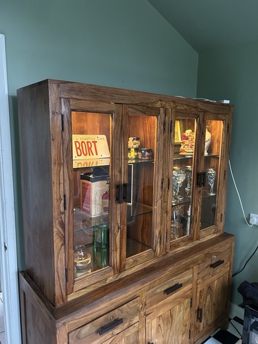 Solid walnut glass windowed - solid,