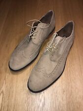 Stacy Adams Beige Tan Suede Leather Brogues Shoes Size UK 9.5 EU 44