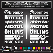 16 X Belly Pan Fairings Motorcycle Track RACING STICKERS Sponsor Vinyl Decals