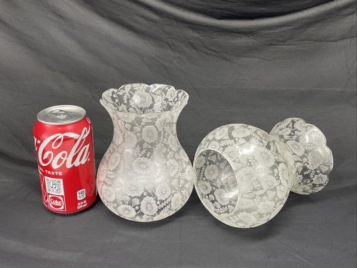 Pair antique acid etched - 6",