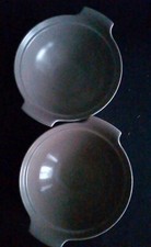 2 Vintage Retro Poole Pottery Twintone Serving Dishes mushroom and sepia