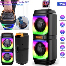 Outdoor High Bass Ultra Loud Bluetooth Speakers TWS Portable Wireless Subwoofer