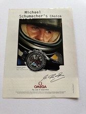 Original Omega Watch Advert Michael Schumacher F1 Formula 1 Magazine Advert