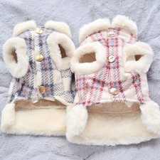 Warm Plaid Dog Vest Clothing