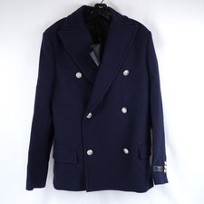 Balmain Wool Blend Pea Coat In
